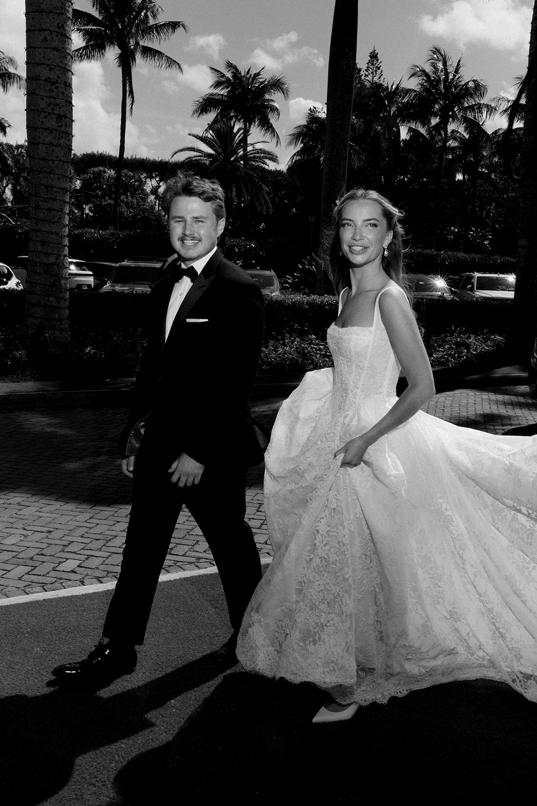 Elegant wedding ceremony at The Breakers Palm Beach with soft spring florals and coastal backdrop
